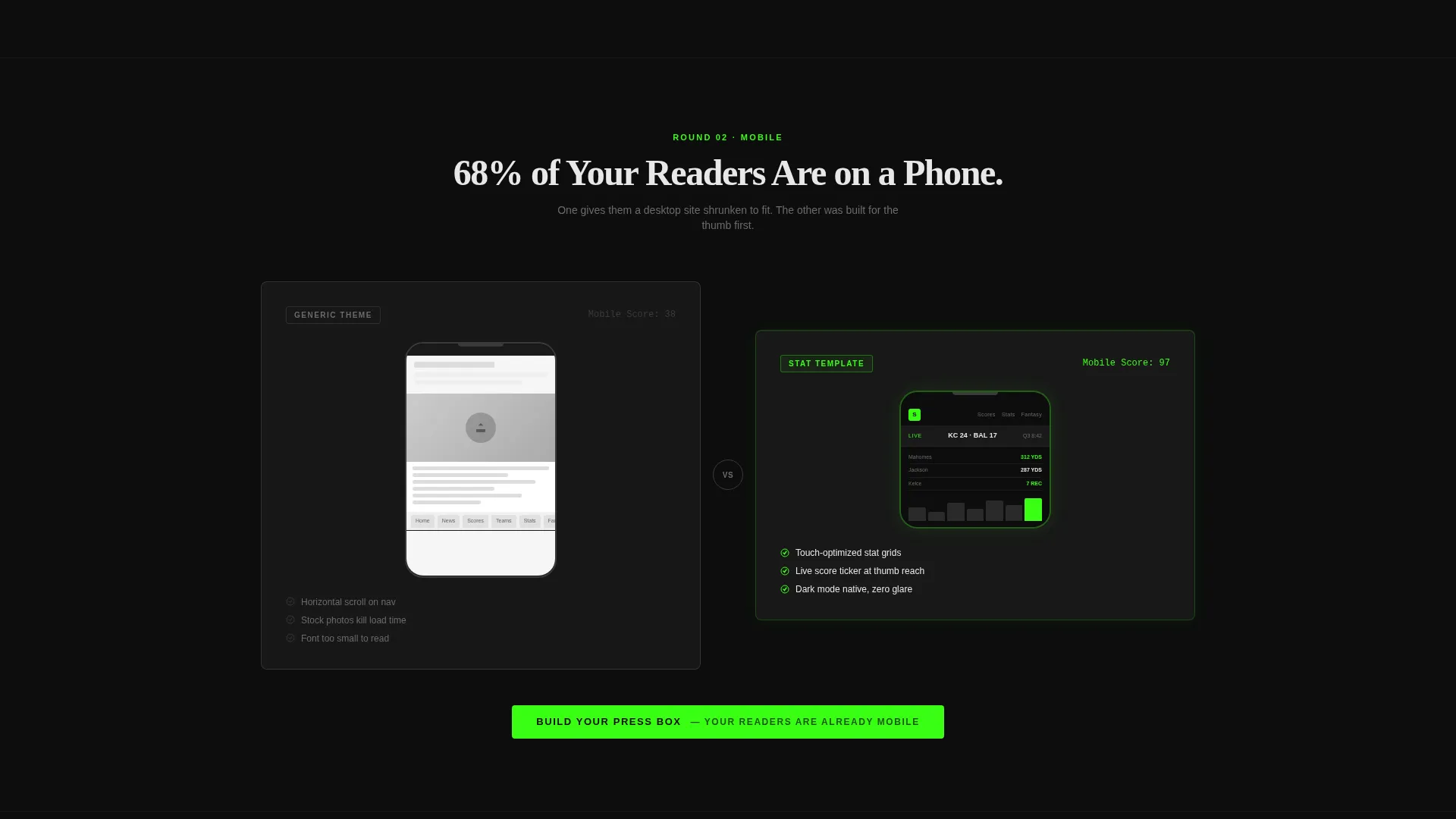 Athletic Performance Landing Page Template
