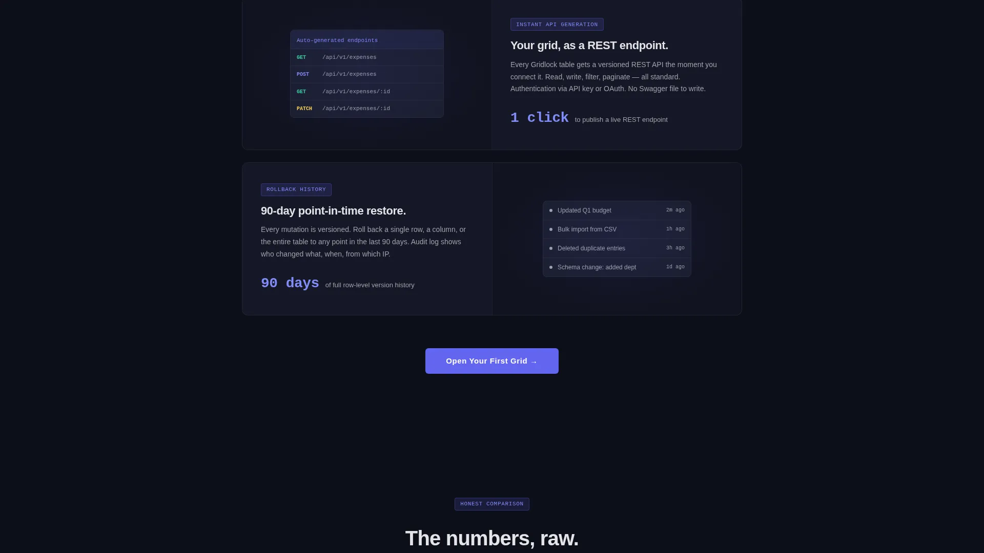Spreadsheet Database Landing Page Template
