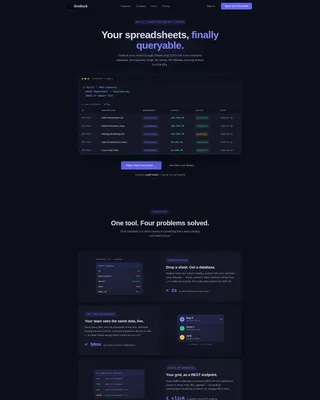 Spreadsheet Database Landing Page Template