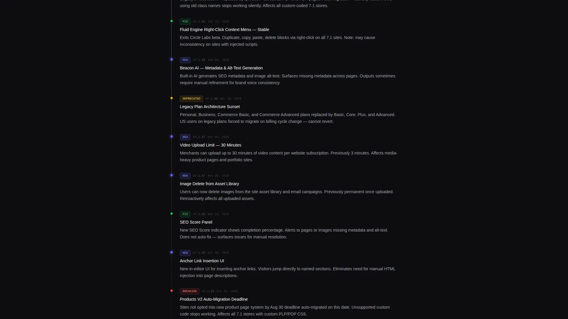 Precision Changelog | Free Website Template | Rocket