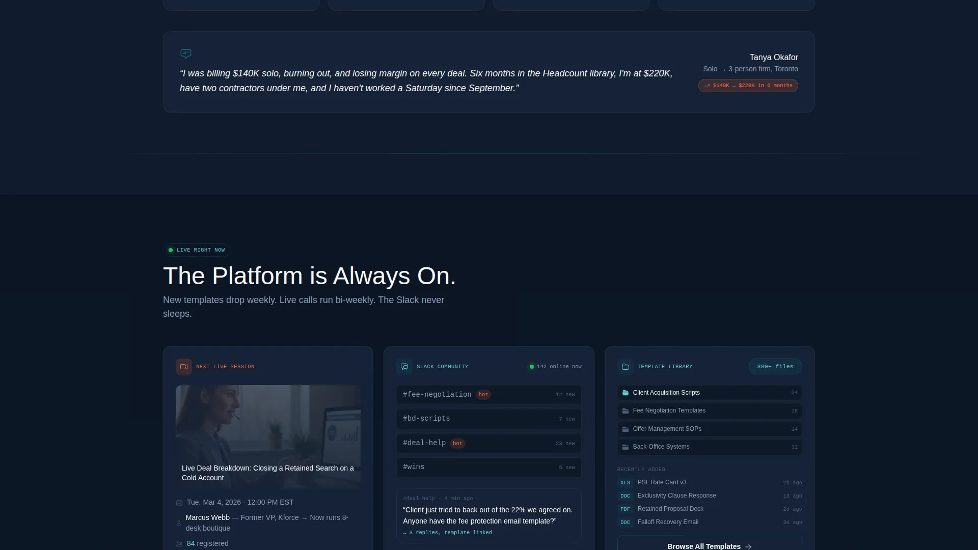 Recruiting Membership Landing Page Template