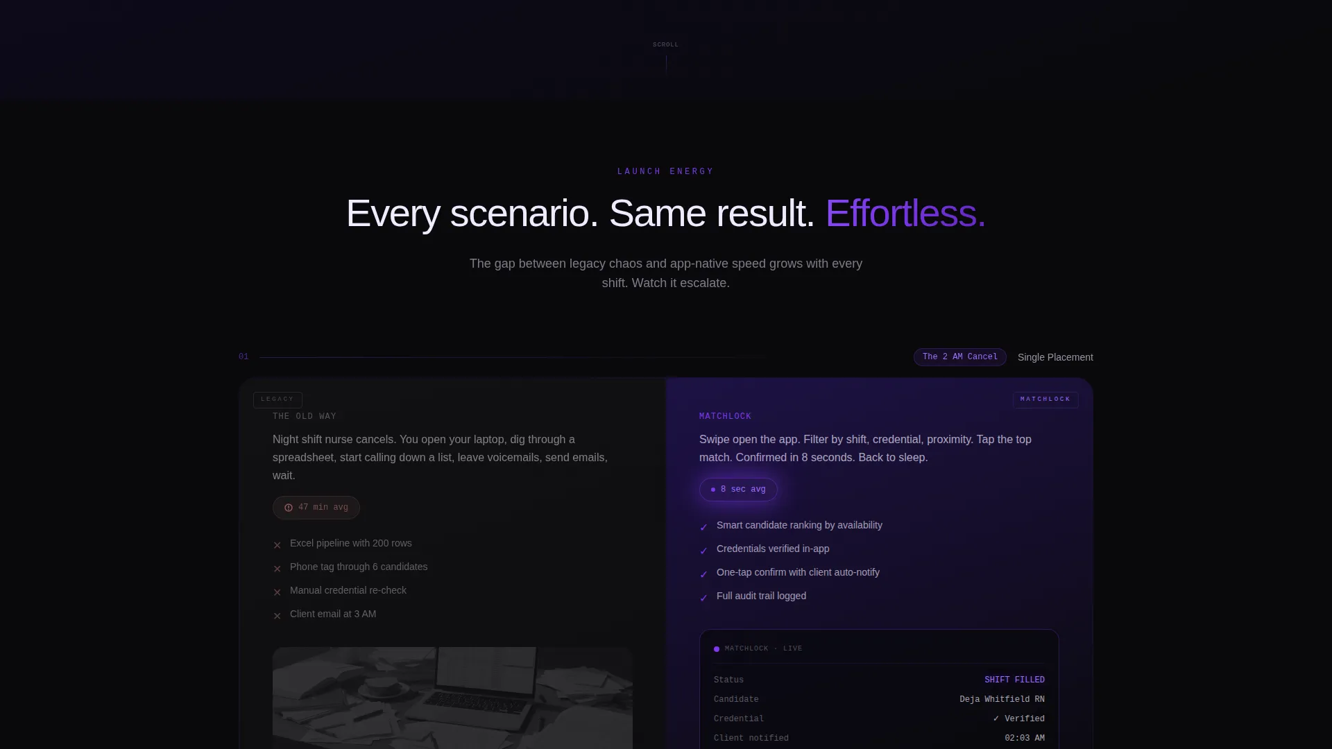Staffing App Landing Page Template | Void & Violet