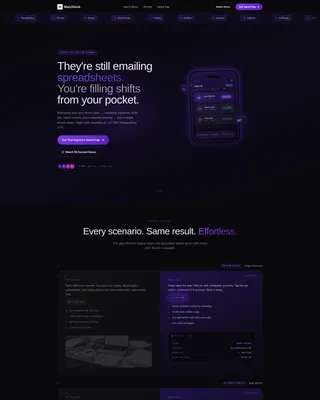 Staffing App Landing Page Template | Void & Violet