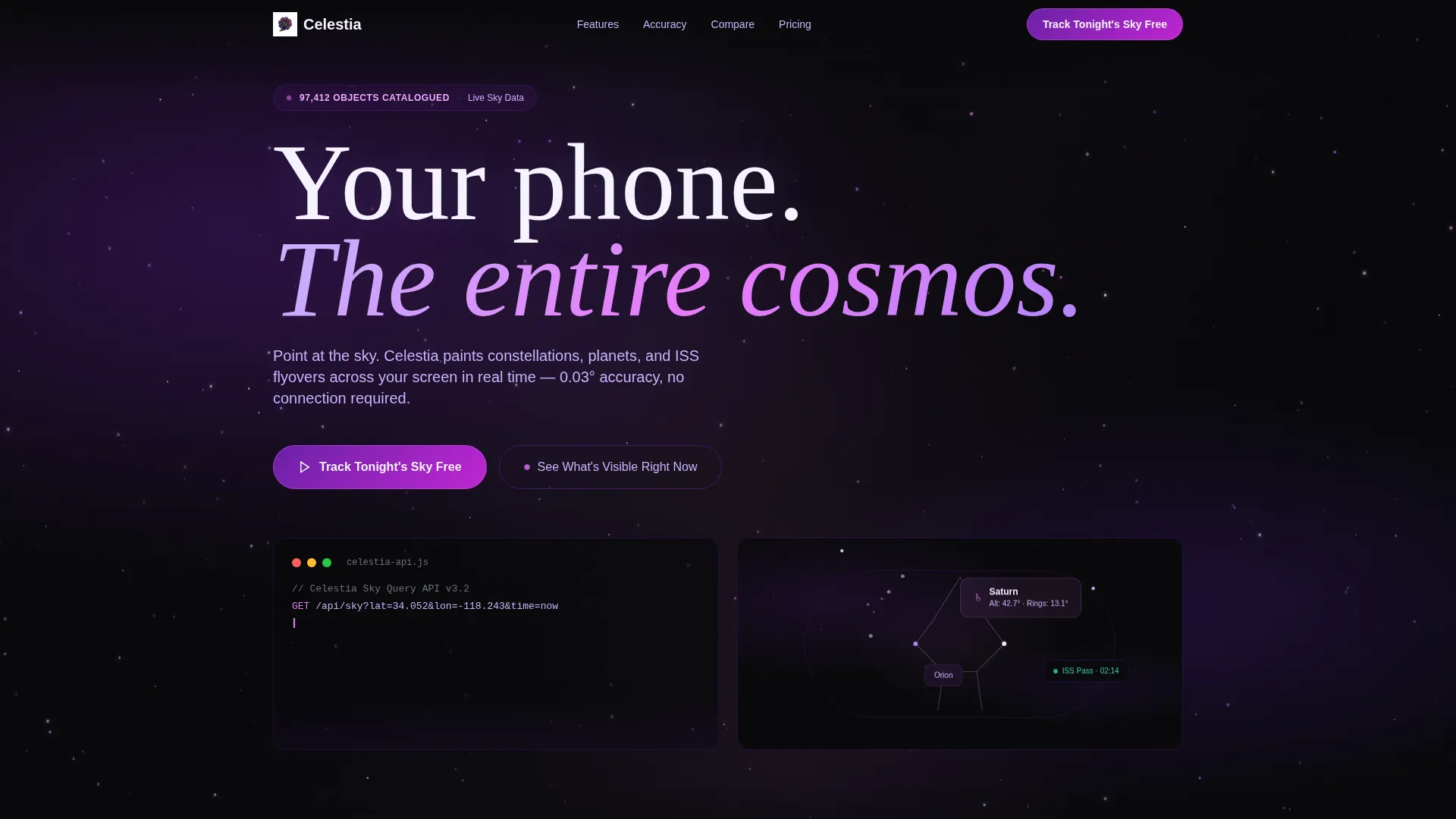 Astronomy App Landing Page Template
