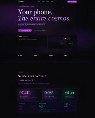 Astronomy App Landing Page Template