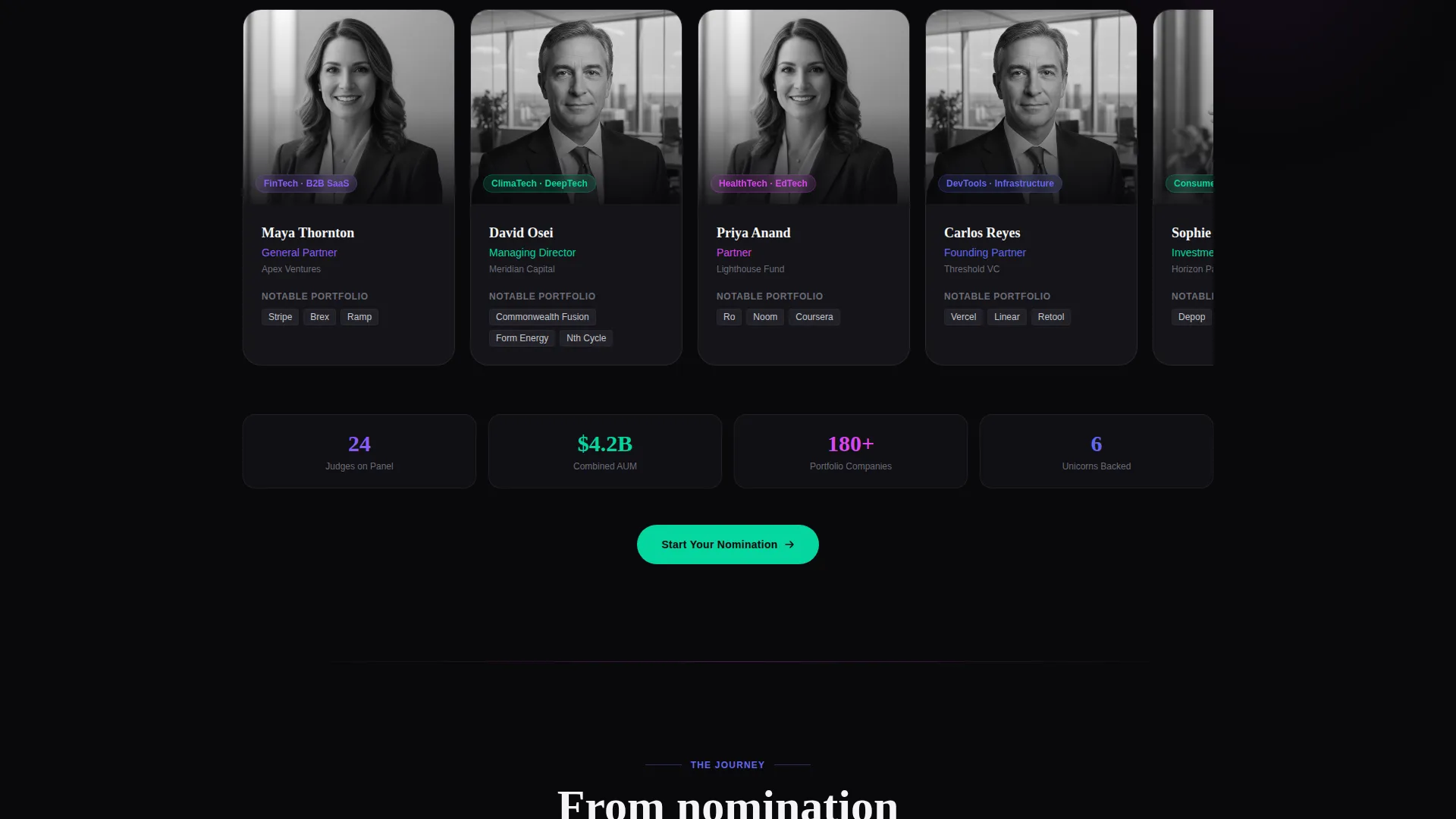 Awards Ceremony Landing Page Template