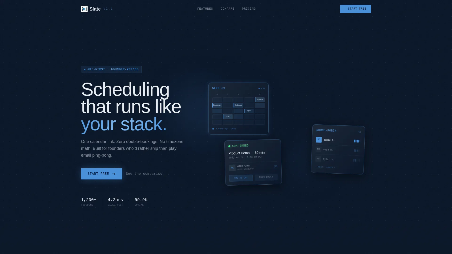 Scheduling Landing Page Template for Startups