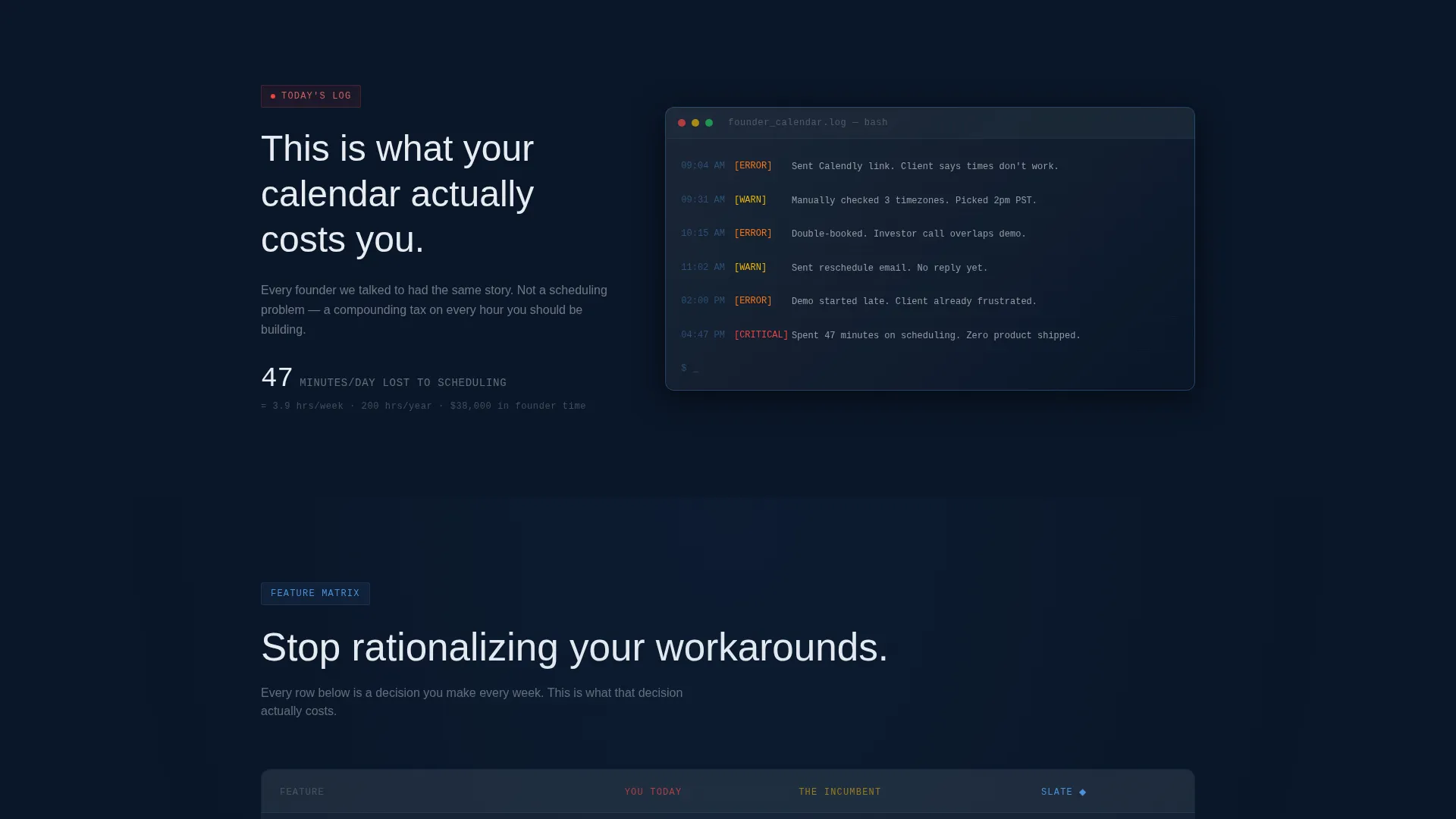 Scheduling Landing Page Template for Startups
