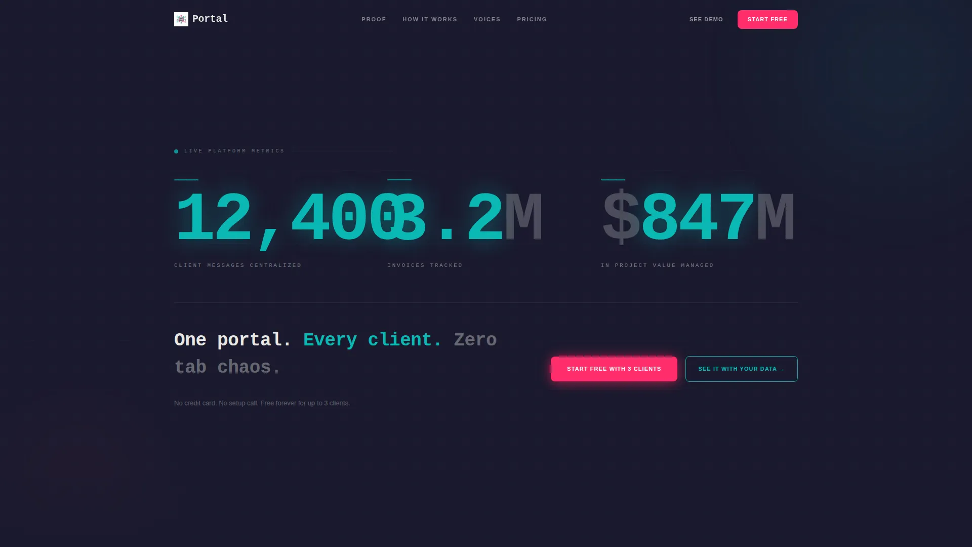 Startup Client Portal Landing Page Template