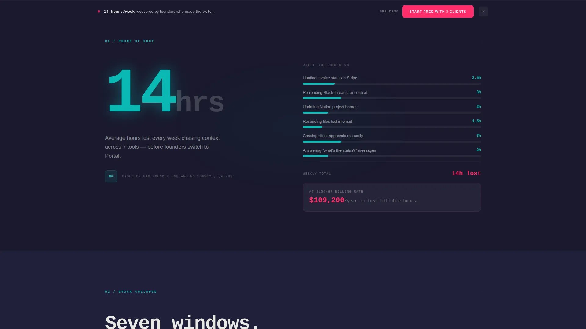 Startup Client Portal Landing Page Template
