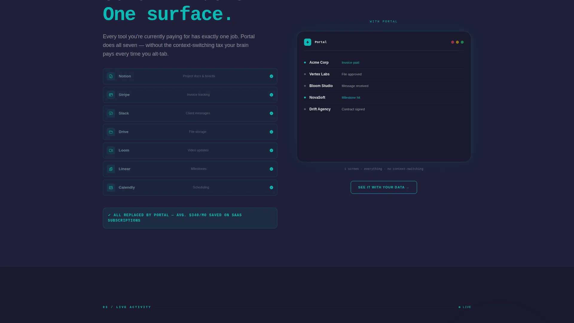 Startup Client Portal Landing Page Template