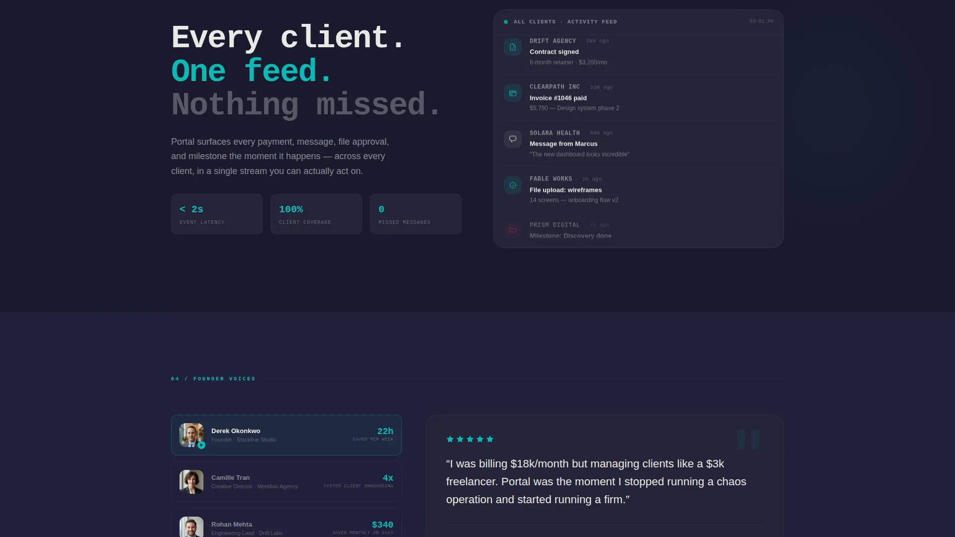 Startup Client Portal Landing Page Template