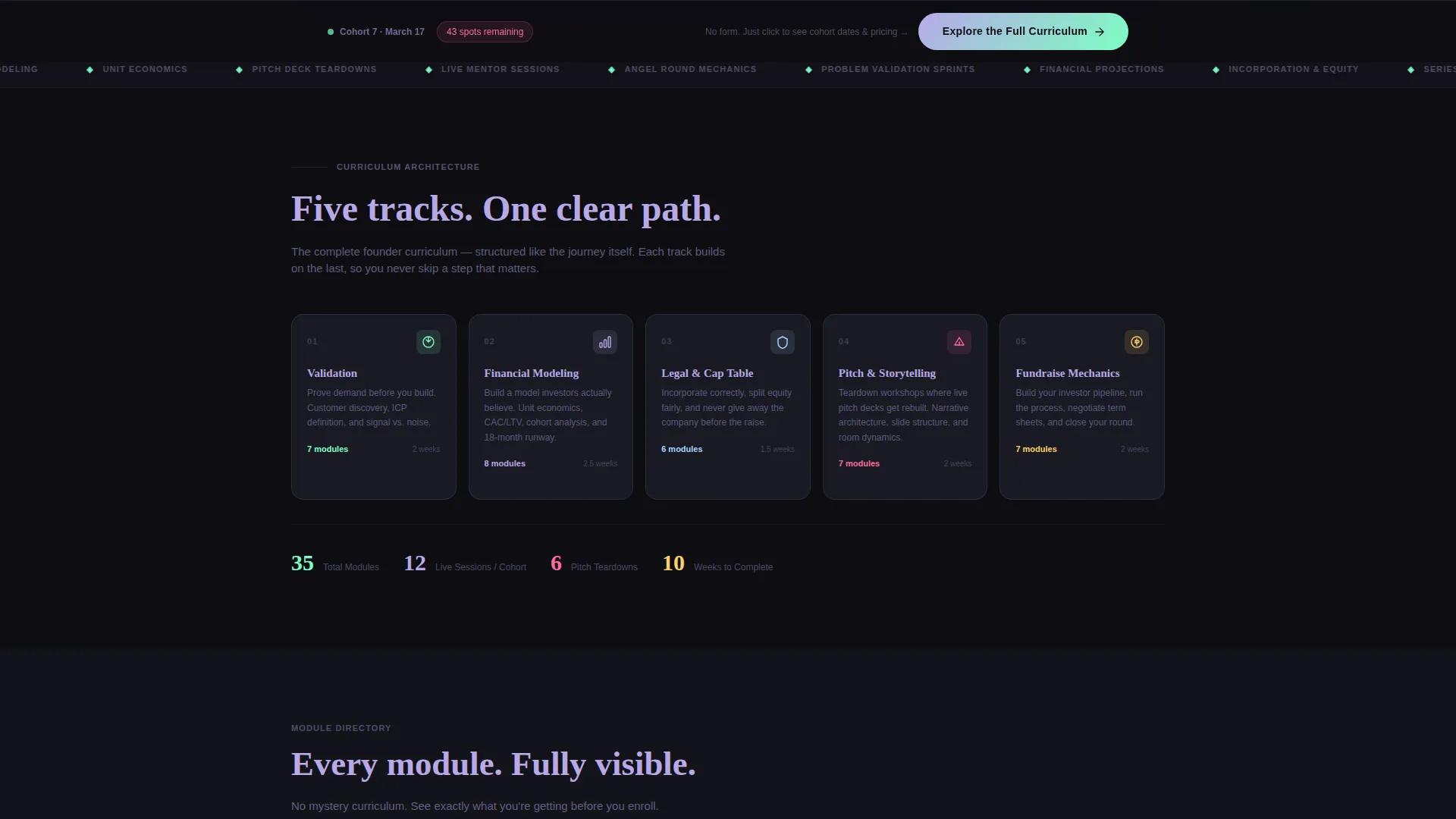 Founder Academy Landing Page Template
