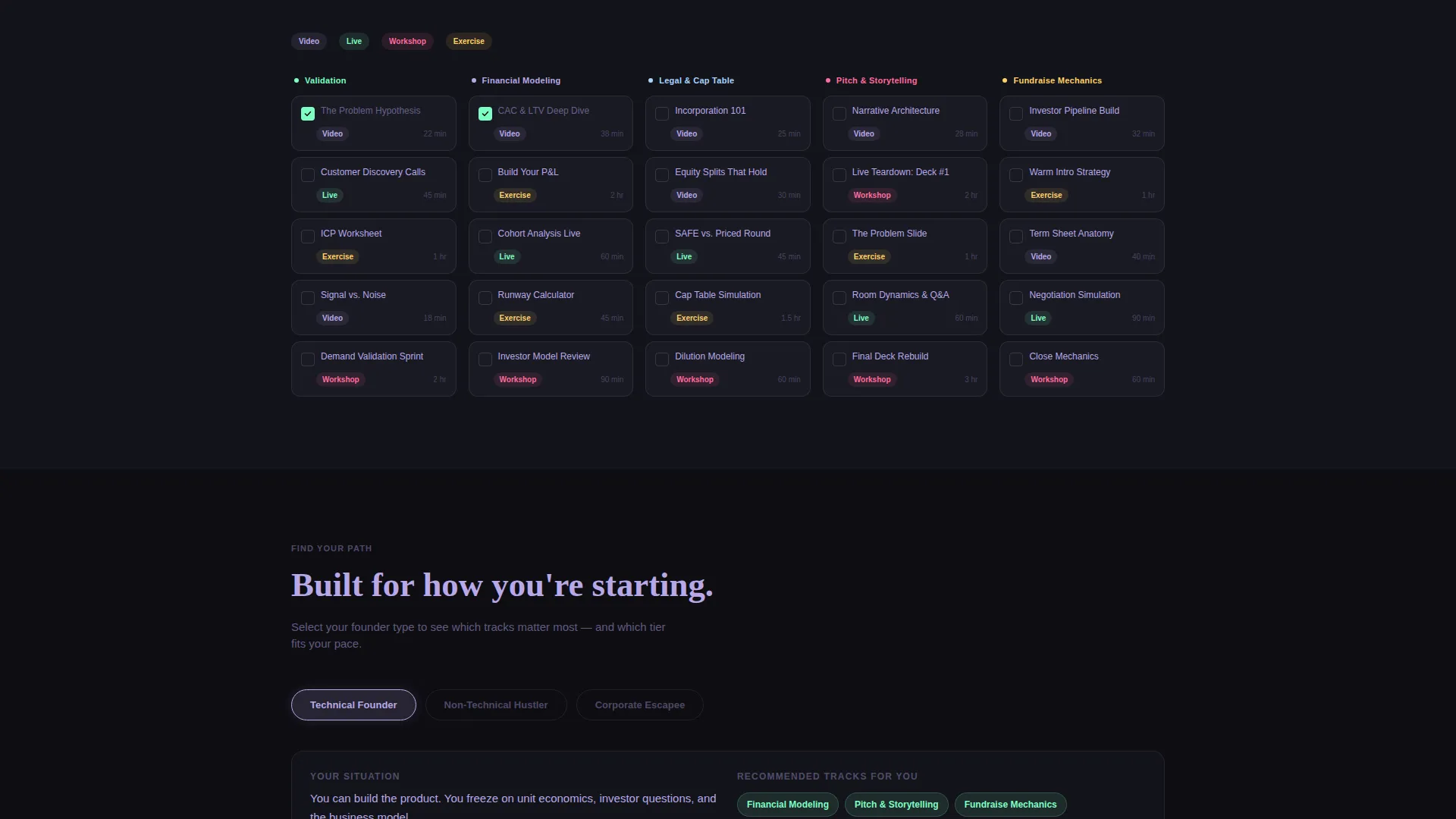 Founder Academy Landing Page Template