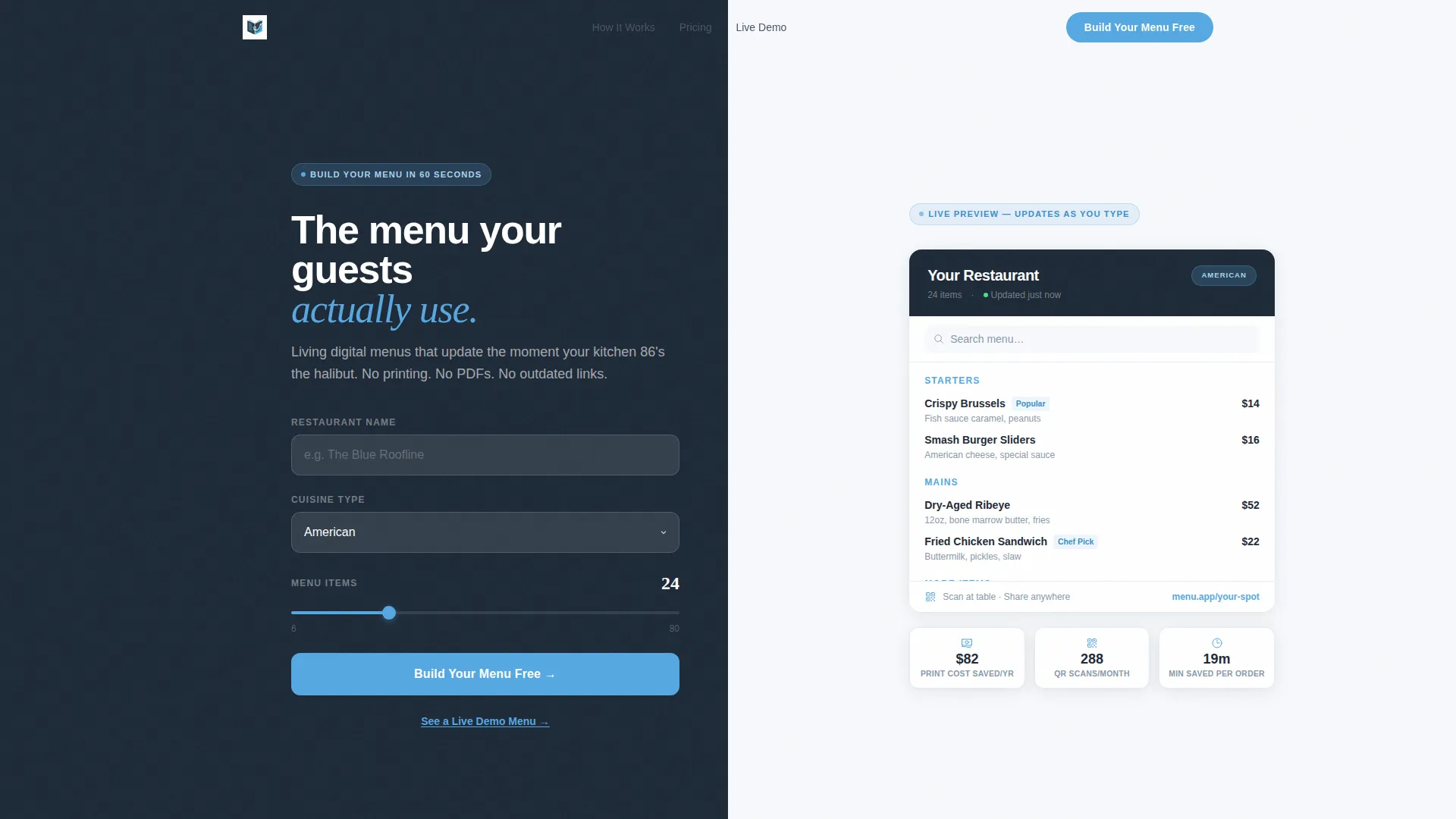 Bistro Booking Landing Page Template