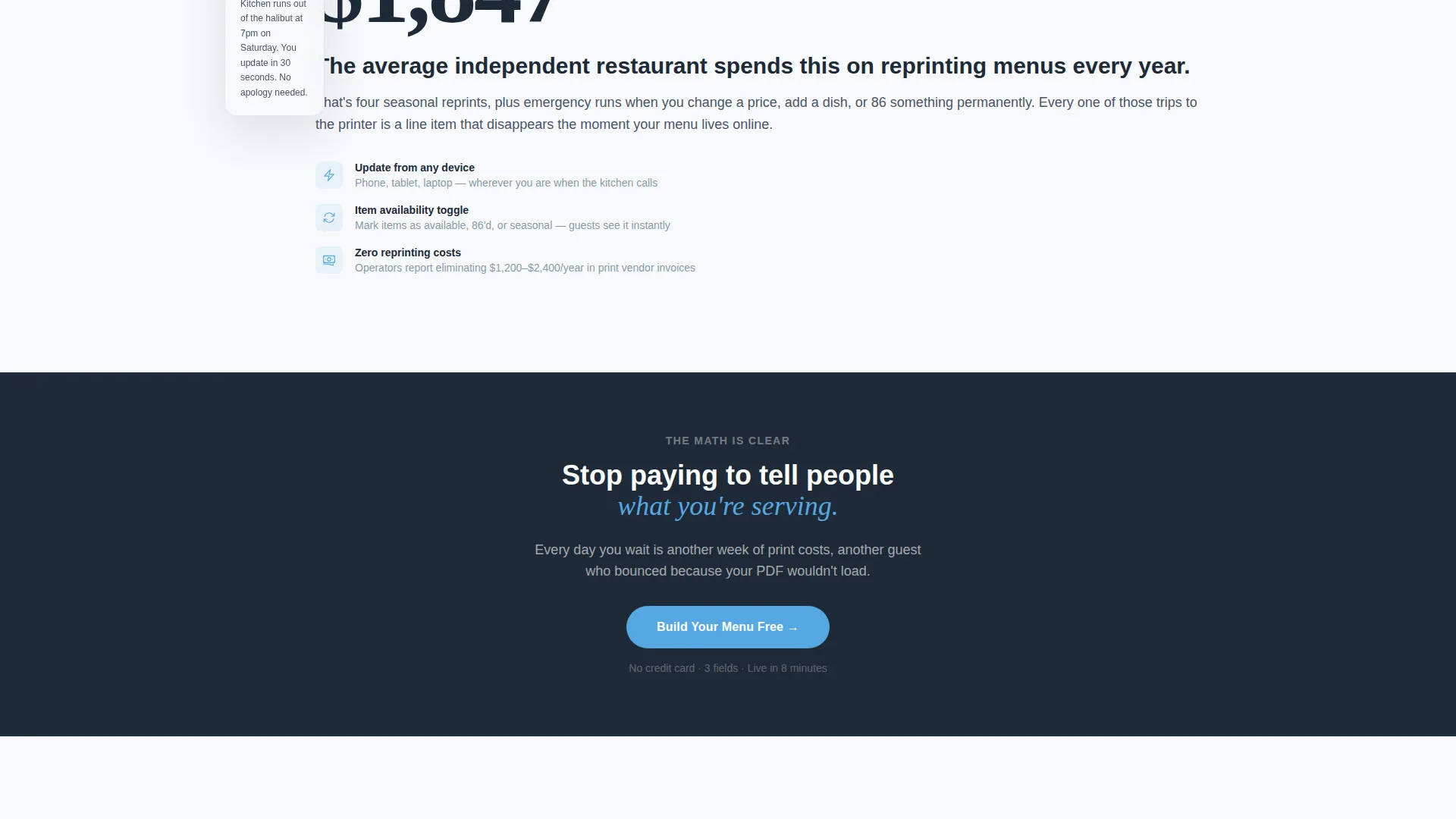 Bistro Booking Landing Page Template