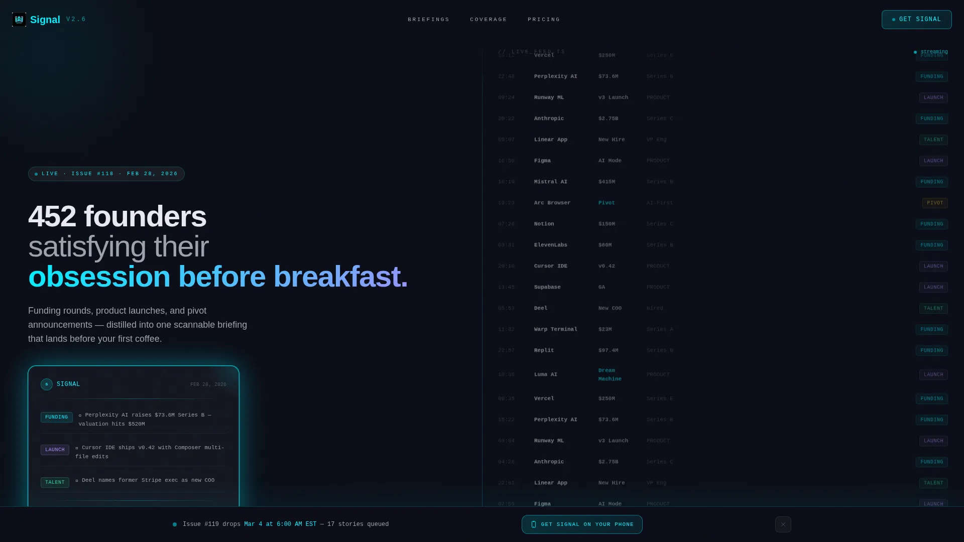 Startup Email Newsletter Landing Page Template