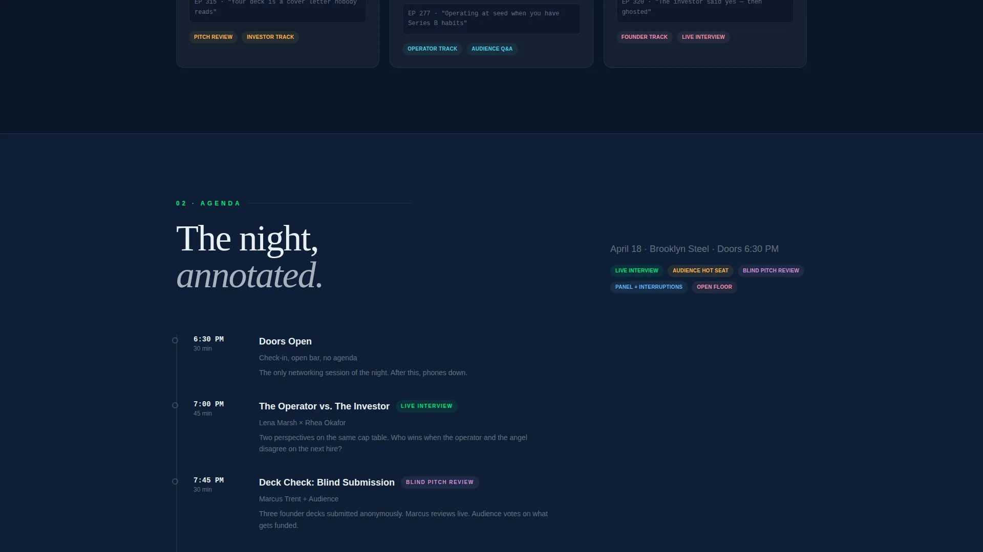 Startup Podcast Live Event Landing Page Template