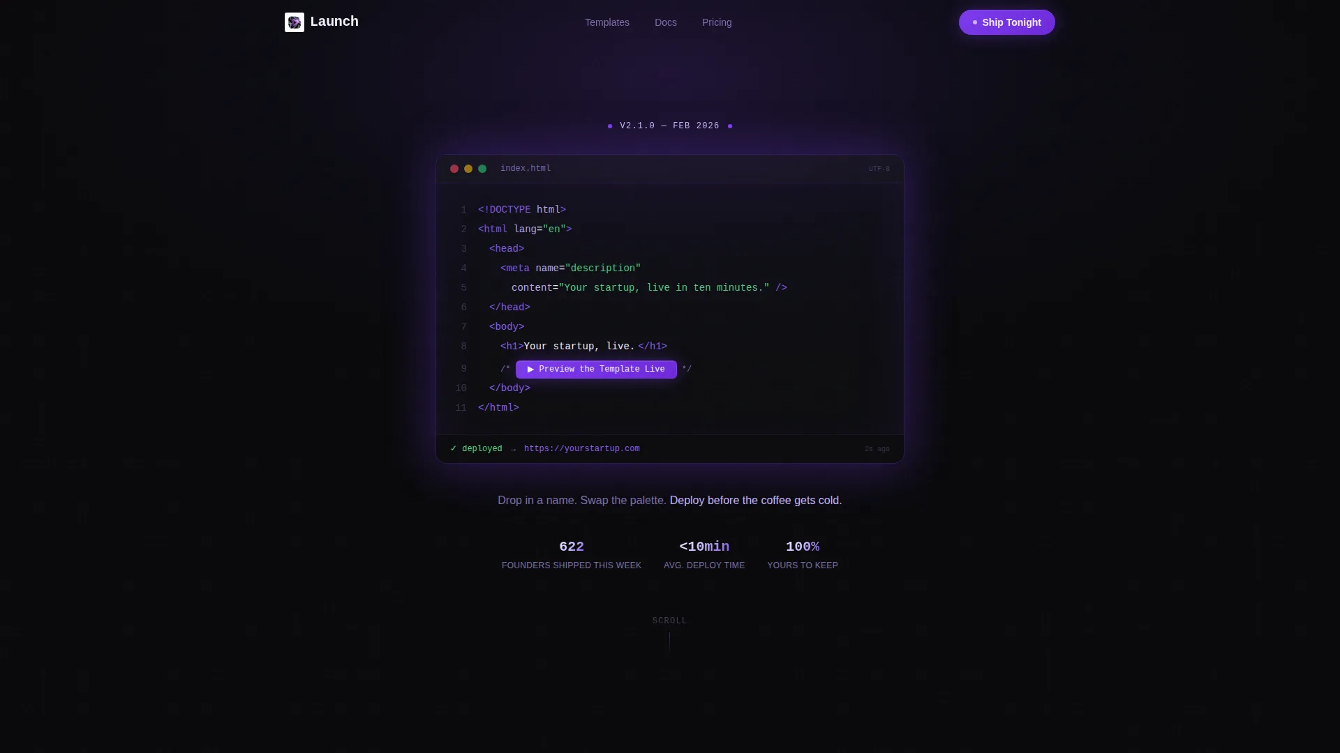 Startup Landing Page Template for Rapid Deployment
