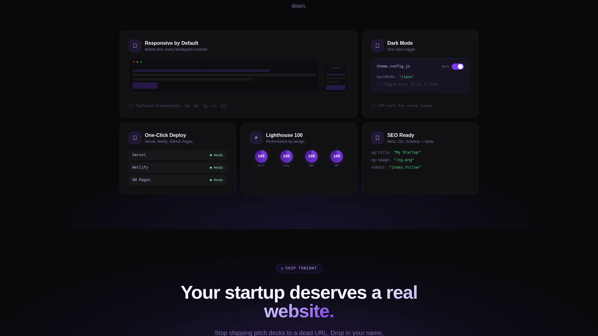 Startup Landing Page Template for Rapid Deployment