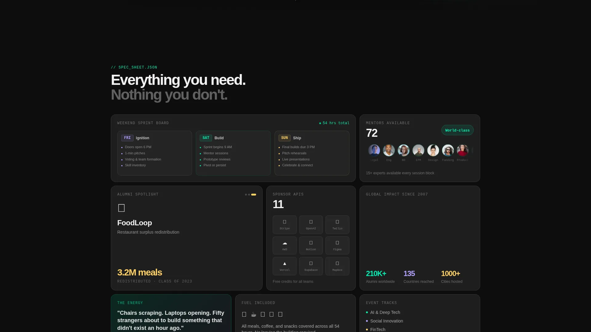 Startup Event Bento Grid Landing Page
