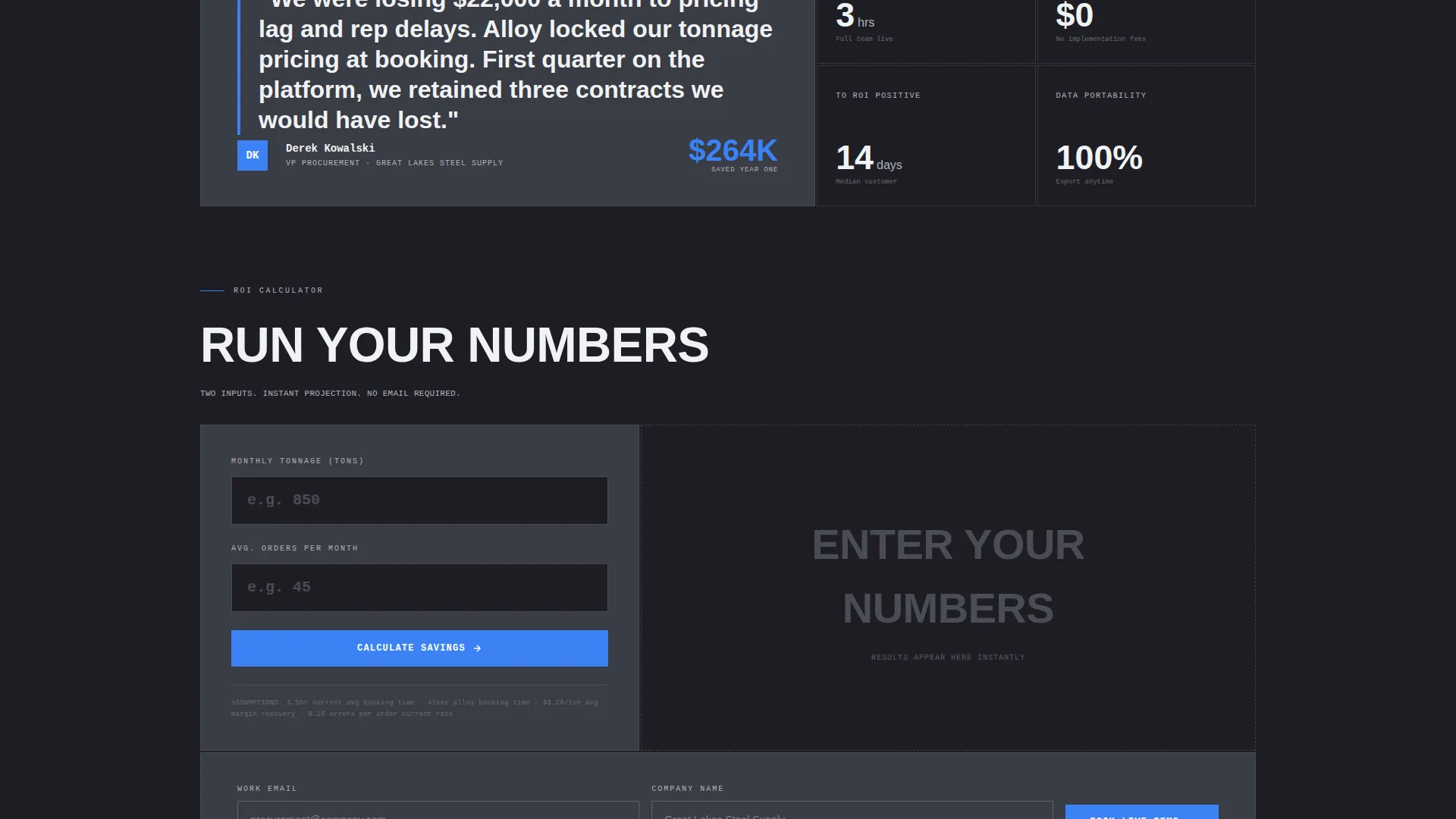 Steel Vertical SaaS Booking Website Template