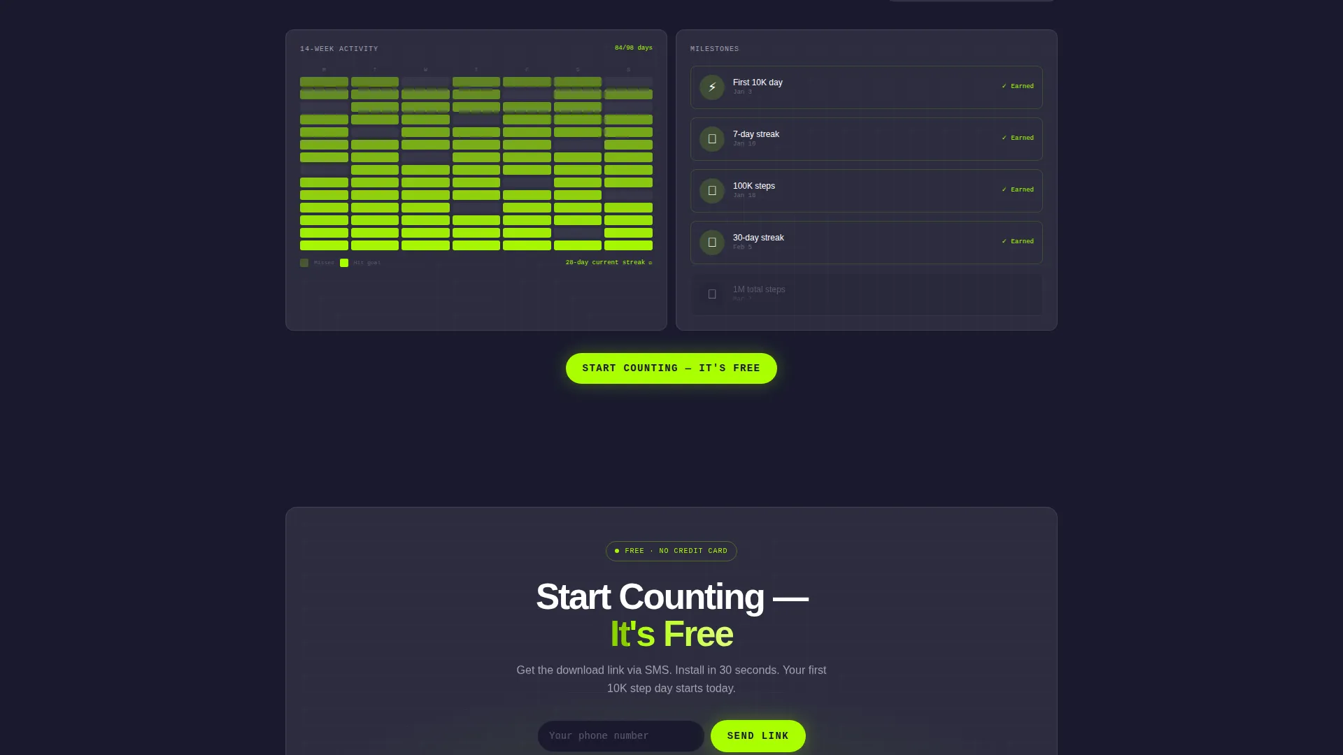 Dashboard Fitness App Landing Page Template