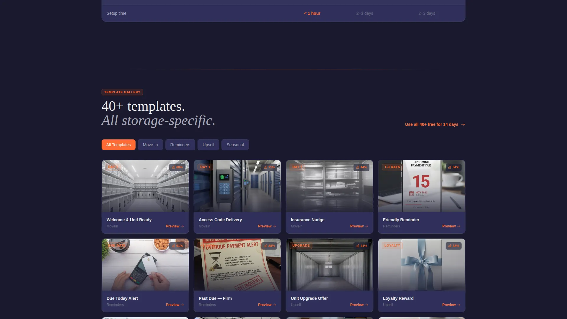 Email Landing Page Template for Self-Storage
