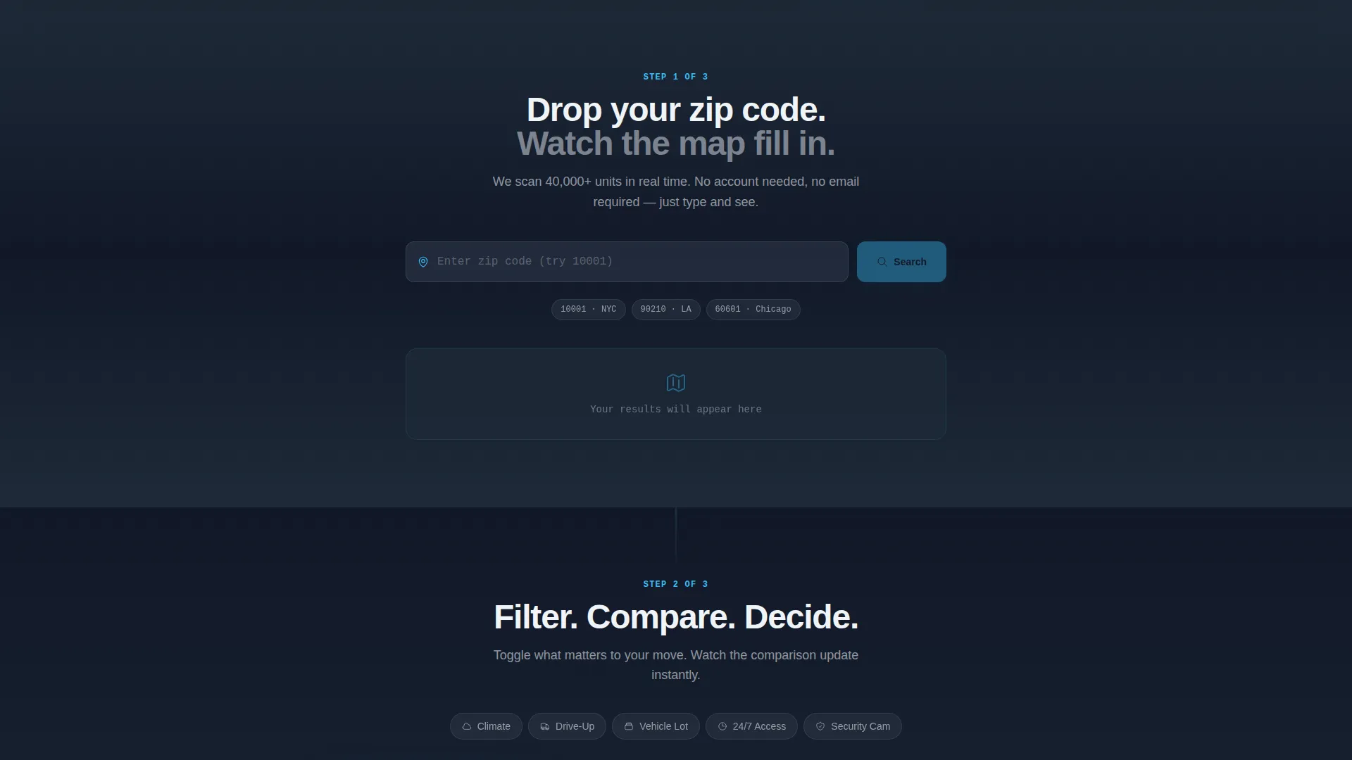 Storage Facility Directory Landing Page Template
