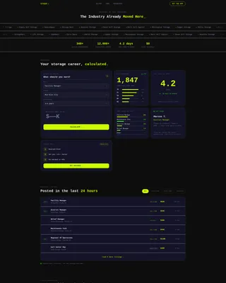 Self-Storage Job Board Bento Grid Landing Page Template