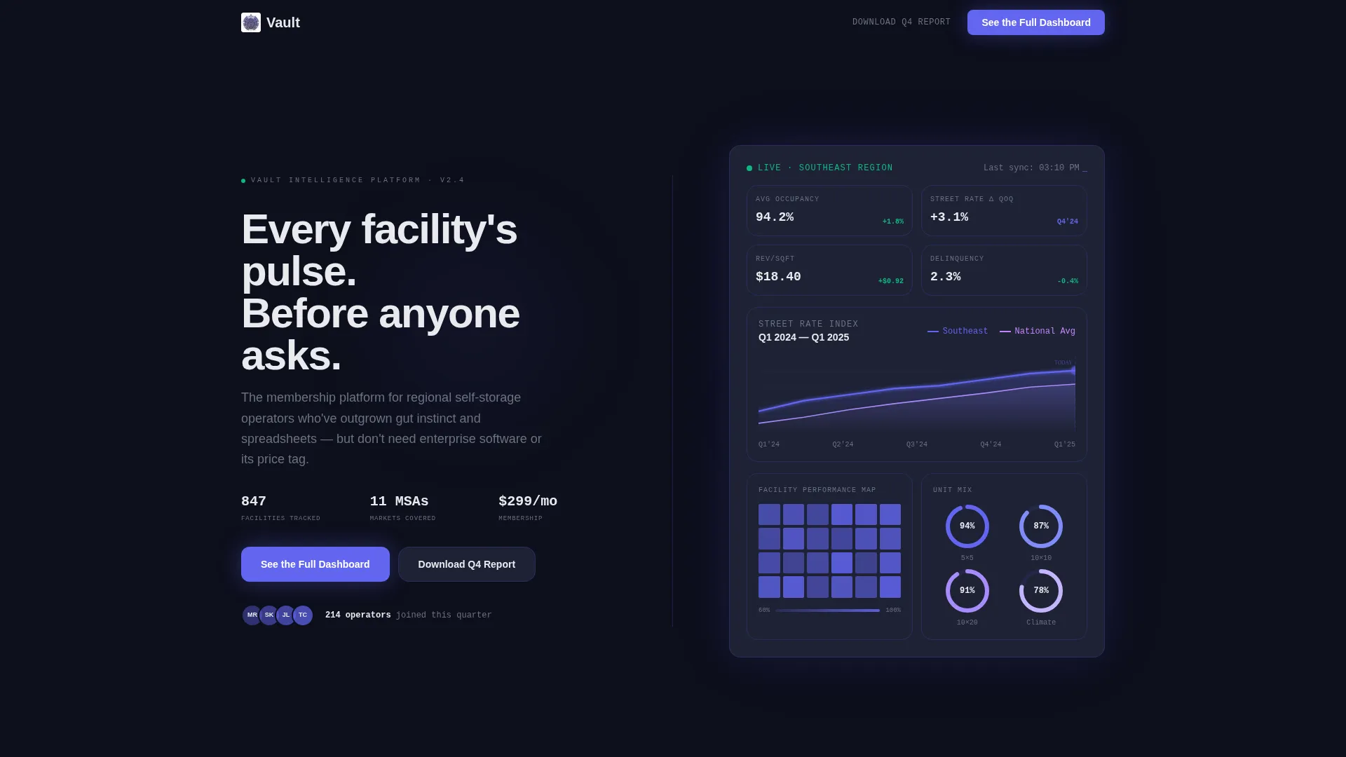 Storage Membership Platform Landing Page Template
