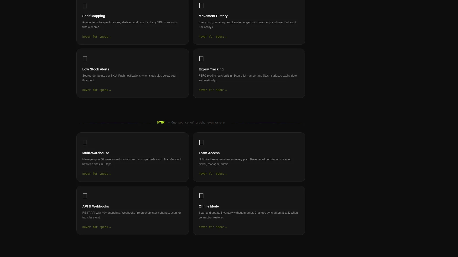Dynamic Inventory App Landing Page Template
