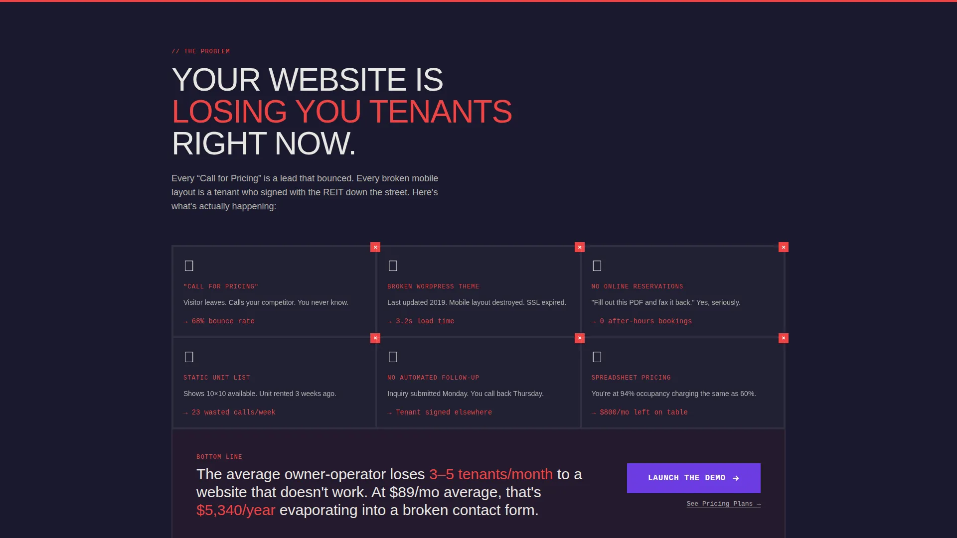Bold Storage Landing Page Template with Dashboard Design