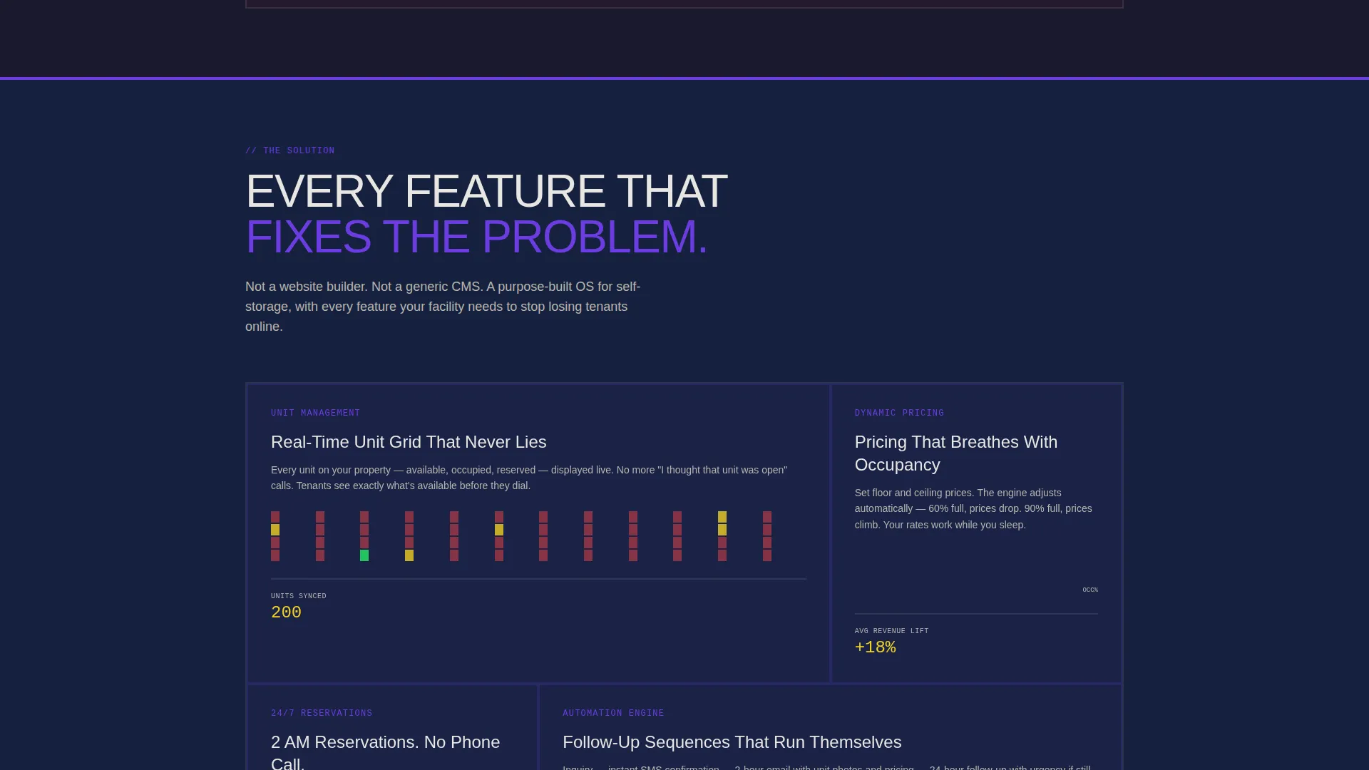 Bold Storage Landing Page Template with Dashboard Design