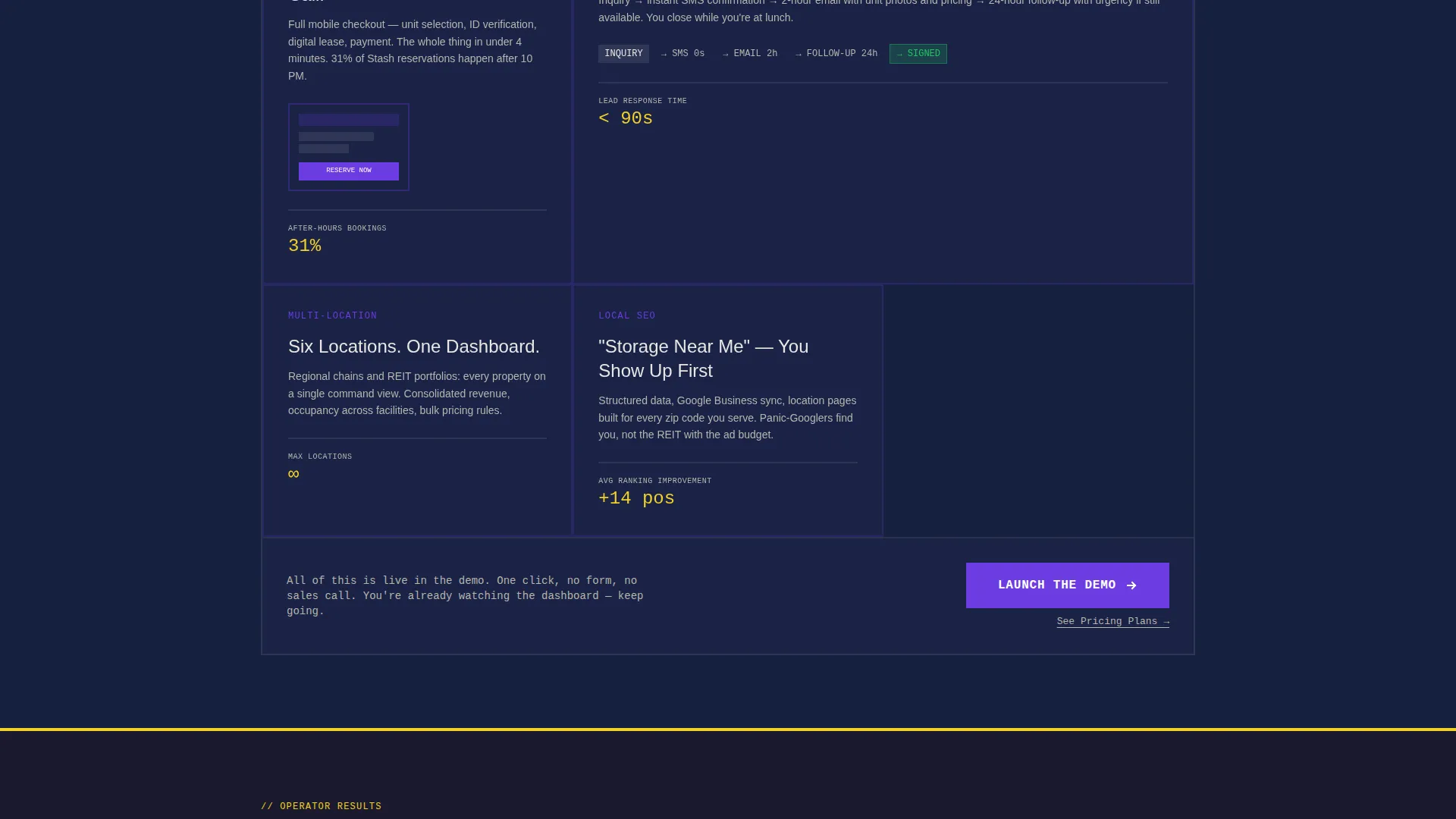 Bold Storage Landing Page Template with Dashboard Design