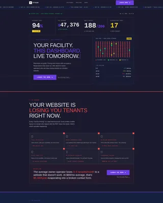 Bold Storage Landing Page Template with Dashboard Design