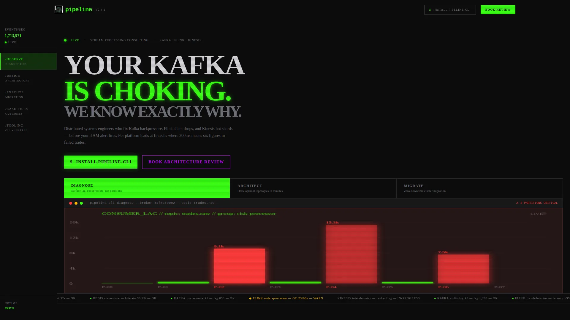 Stream Processing Consulting Landing Page Template