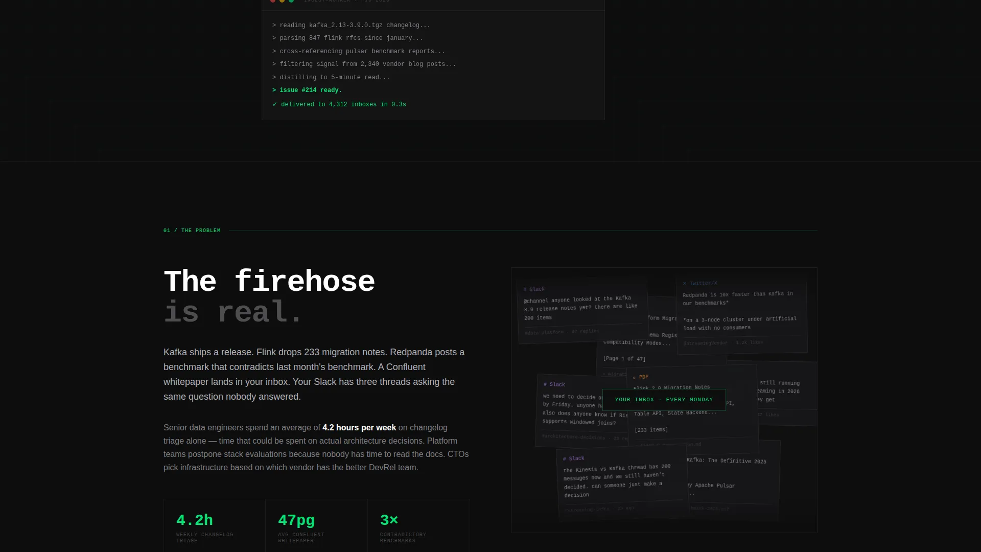 Stream Processing Newsletter Landing Page Template
