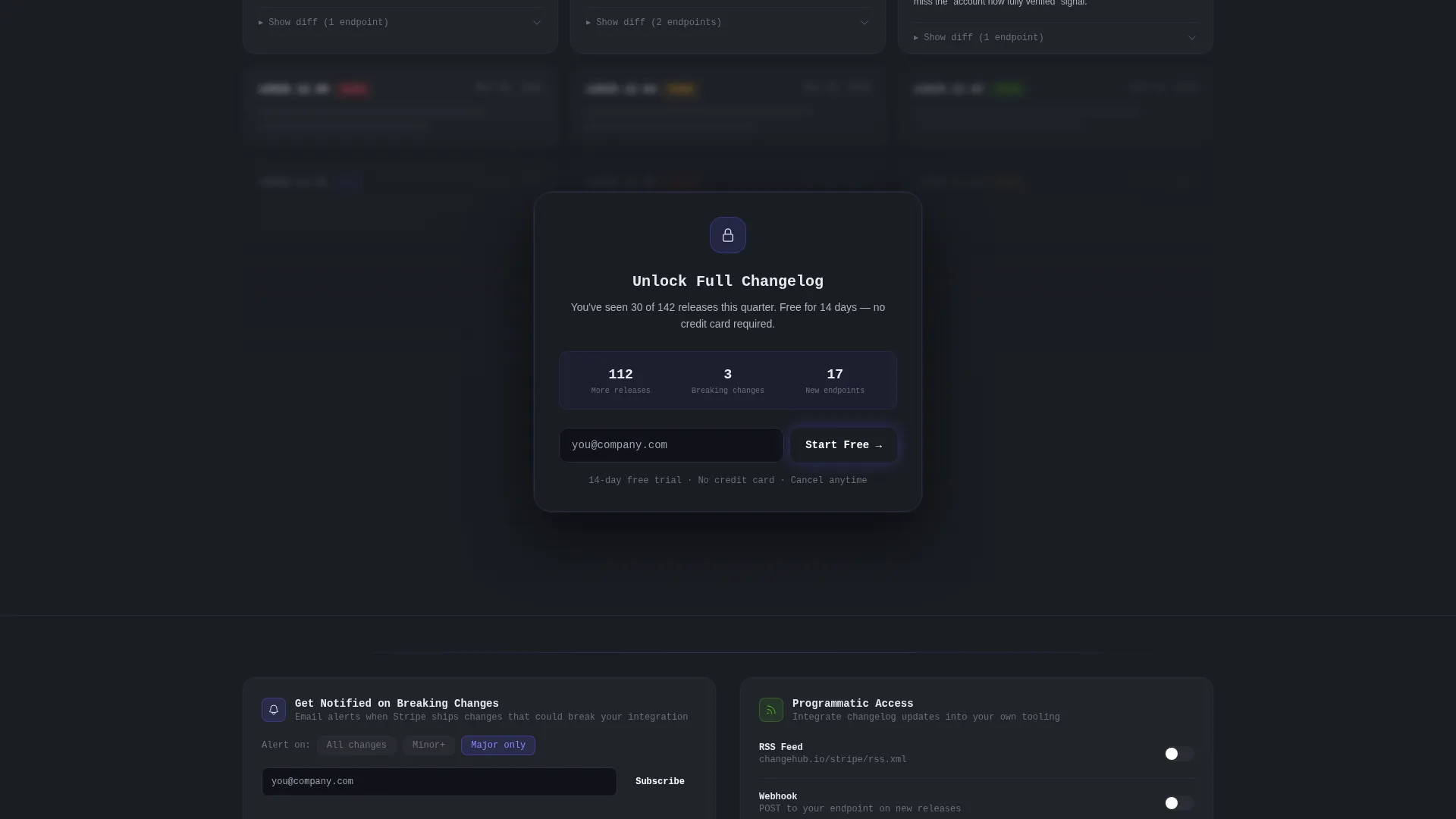 High-Converting Changelog Landing Page Template