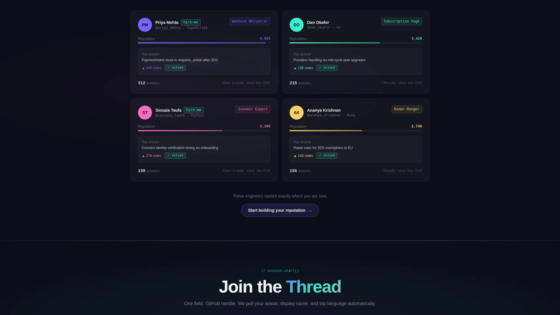 Stripe Documentation Specialist Professional Website Template