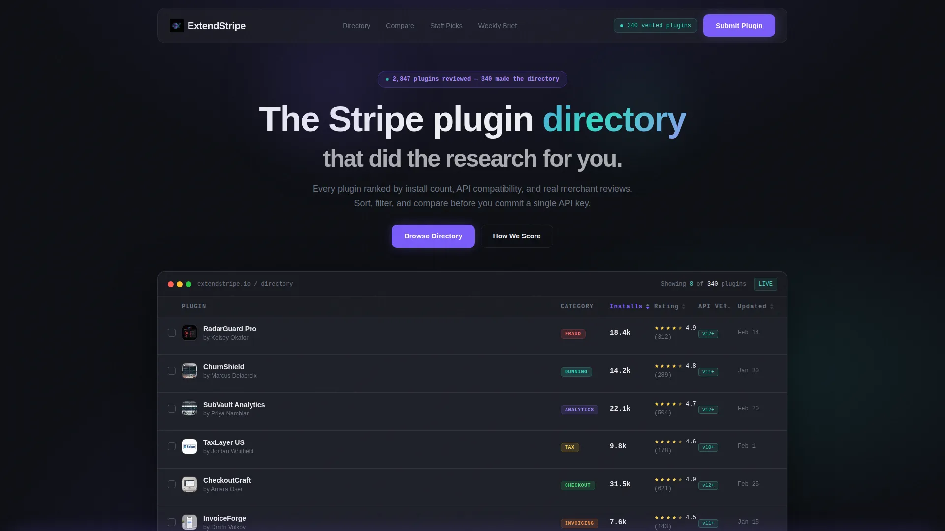 Developer Extension Landing Page Template
