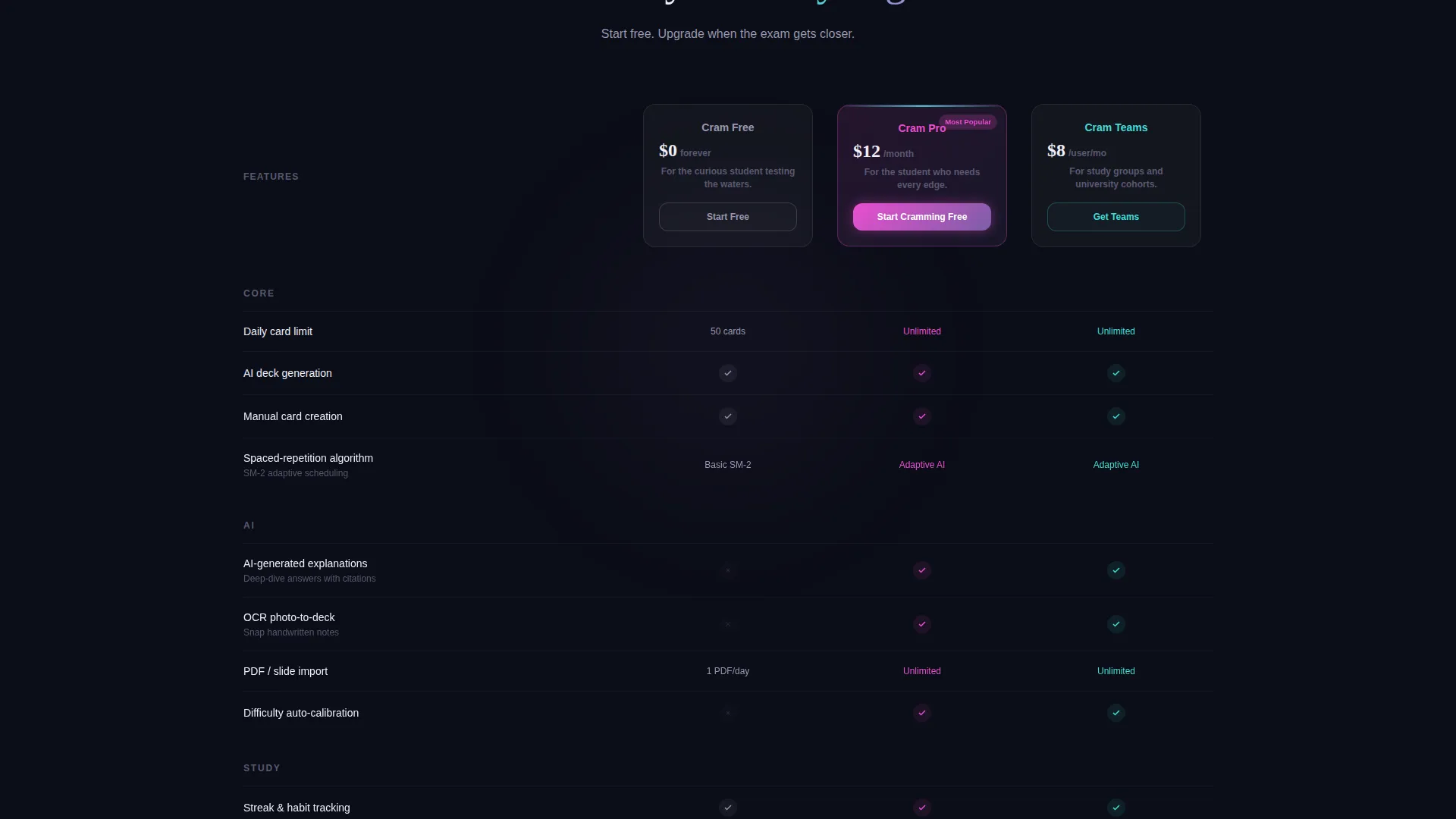 Study Tool Landing Page Template