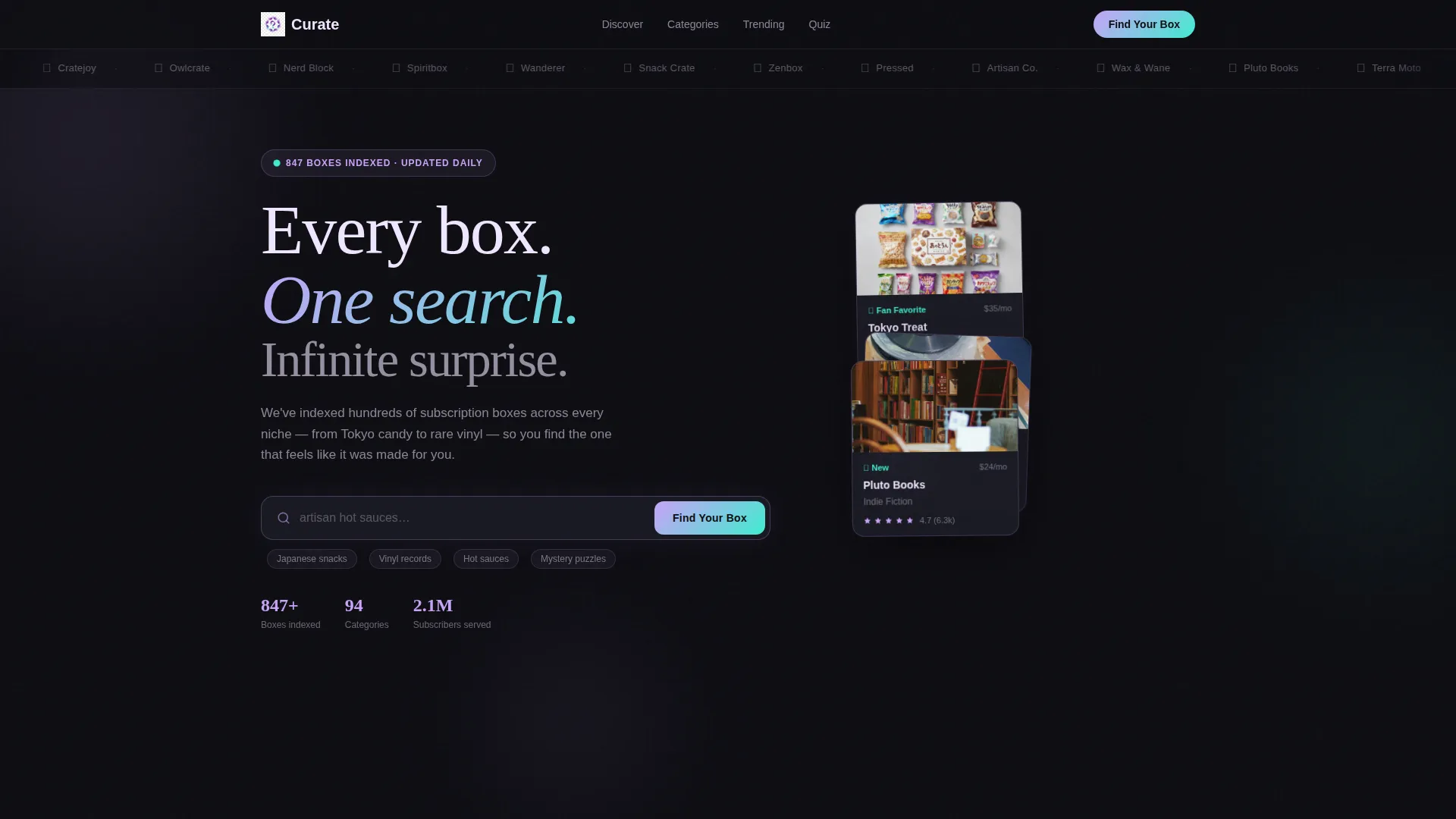 Curated Delivery Landing Page Template