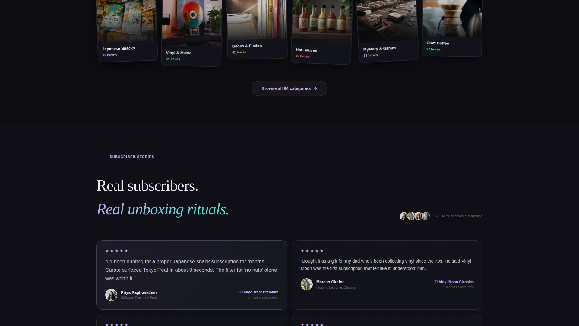 Curated Delivery Landing Page Template