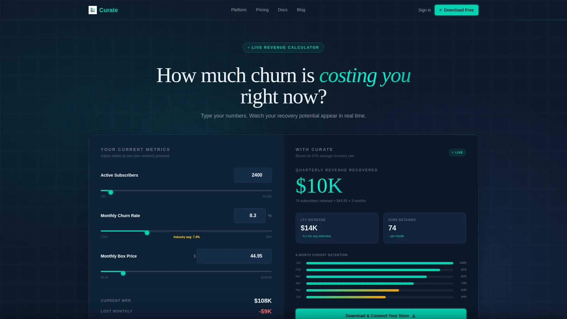 Subscription Box CRM Landing Page Template