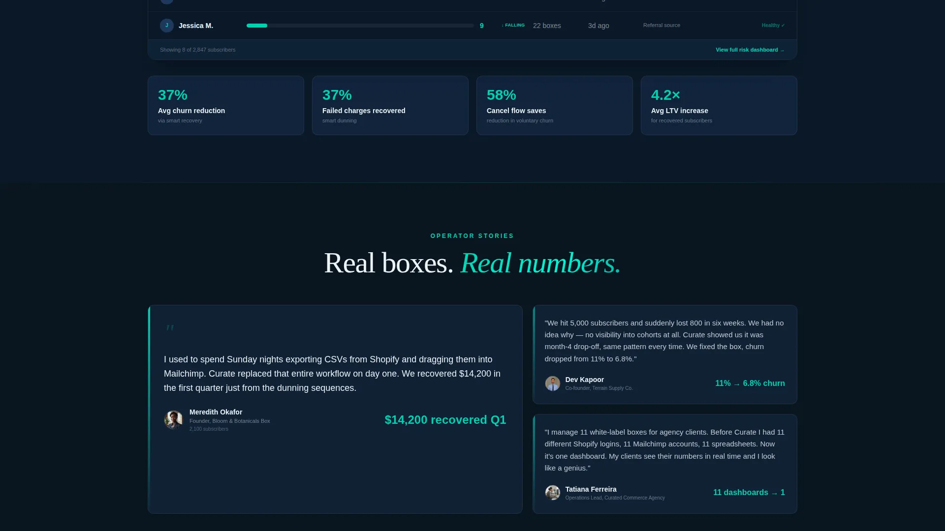 Subscription Box CRM Landing Page Template