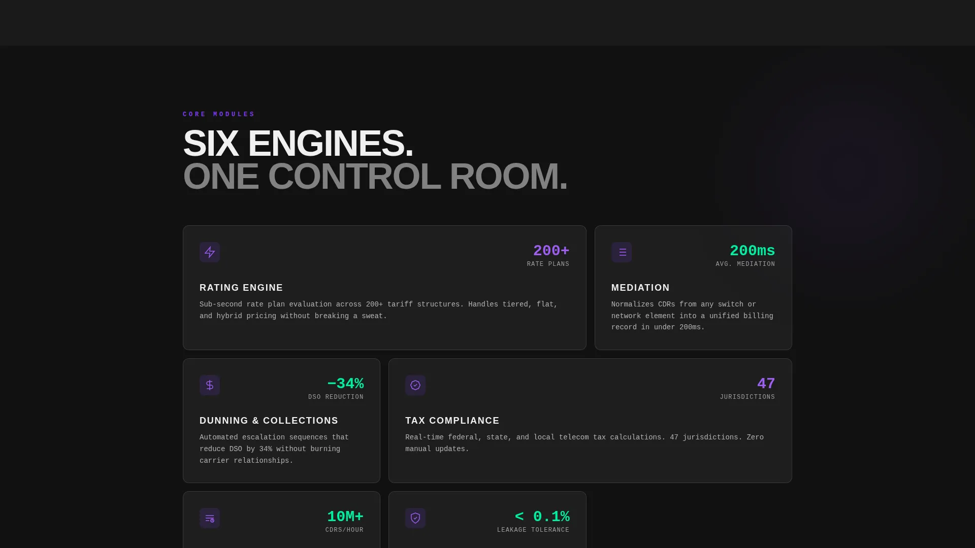 Telecom Billing Landing Page Template