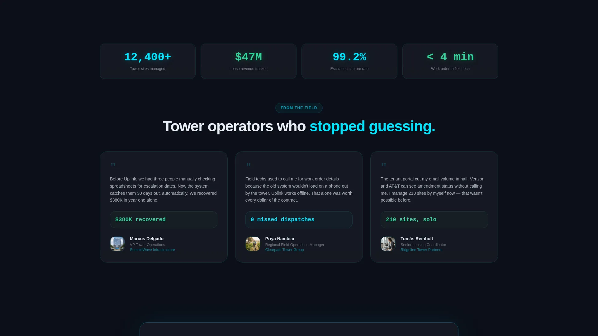 Telecom Tower CRM Landing Page Template