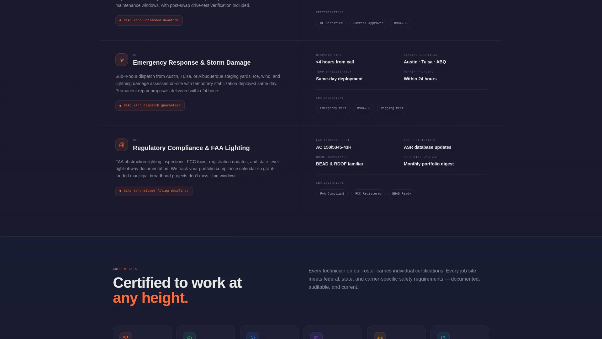Telecom Tower Maintenance Landing Page Template