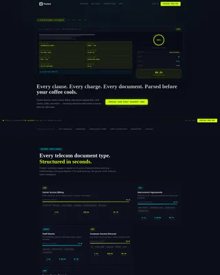 Telecom AI Document Processing Landing Page